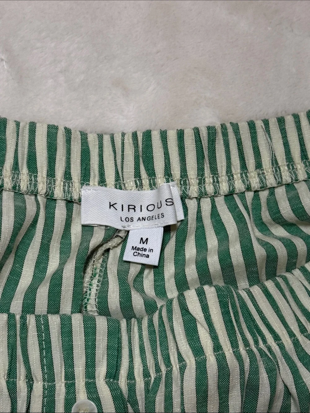 Green Striped Lace-Trim Sleep Shorts - Women's Pajama Bottoms